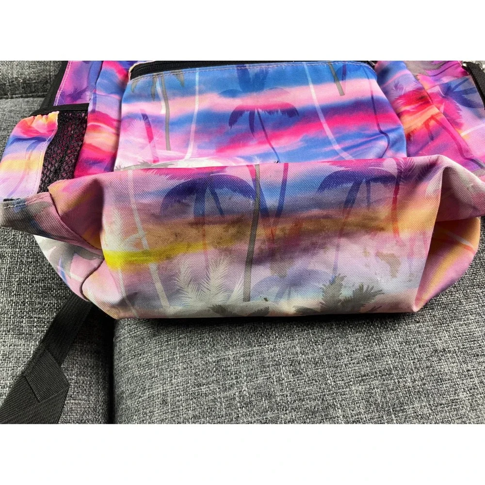 JanSport Cross Town Backpack Tropical Sunset Palm Tree Pink Purple School Bag